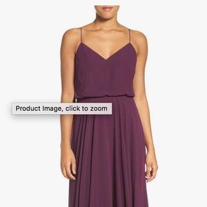 Inesse Chiffon V-Neck Spaghetti Strap Gown
